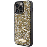 Guess Rhinestone Metal Logo-hylster til iPhone 15 Pro - gul