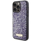 Guess Rhinestone Metal Logo-hylster til iPhone 15 Pro - pink