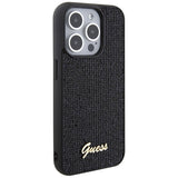 Guess Disco Metal Script-hylster til iPhone 15 Pro - sort