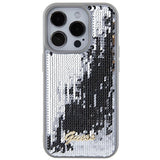 Guess Sequin Script Metallæske til iPhone 15 Pro - sølv