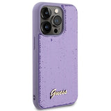 Guess Sequin Script Metallæske til iPhone 15 Pro - lilla