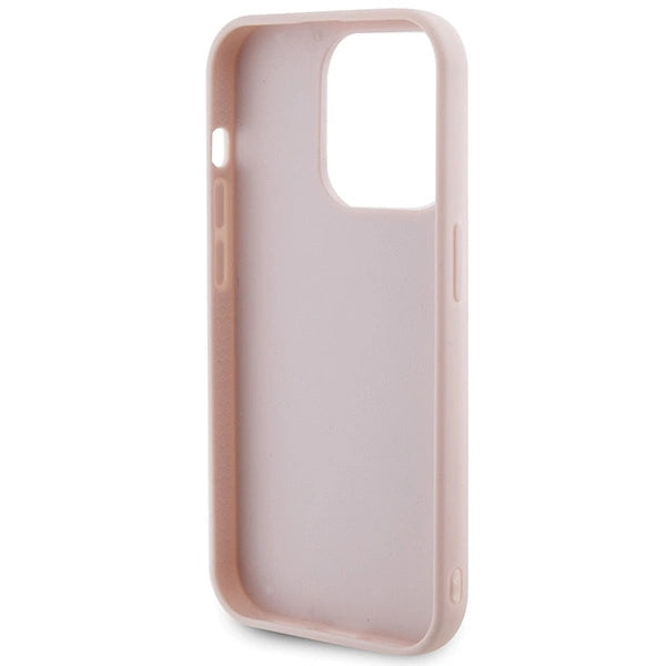 Guess Quilted Metal Logo Case til iPhone 15 Pro - pink