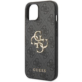 Guess 4G Big Metal Logo iPhone 15 Plus-hylster - Grå
