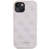 Guess 4G Metal Gold Logo-hylster til iPhone 15 - pink