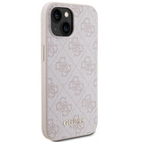 Guess 4G Metal Gold Logo-hylster til iPhone 15 - pink