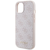 Guess 4G Metal Gold Logo-hylster til iPhone 15 - pink