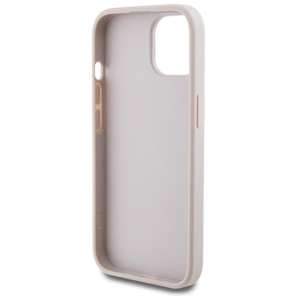 Guess 4G Metal Gold Logo-hylster til iPhone 15 - pink