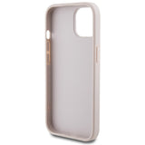 Guess 4G Metal Gold Logo-hylster til iPhone 15 - pink