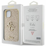Gæt Glitter Script Big 4G iPhone 15 Case - Guld