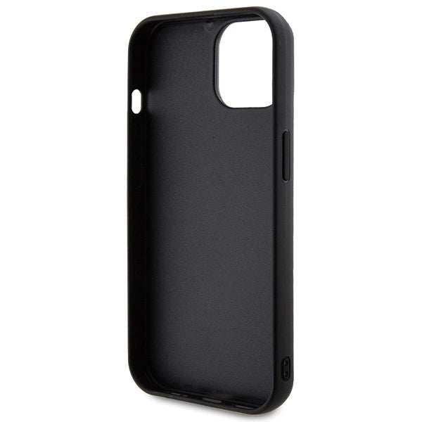 Guess Quilted Metal Logo case til iPhone 15 - sort