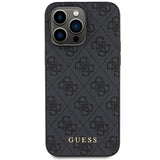 Guess 4G Metal Gold Logo iPhone 15 Pro Max Hylde - Grå