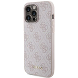 Guess 4G Metal Gold Logo-hylster til iPhone 15 Pro Max - pink