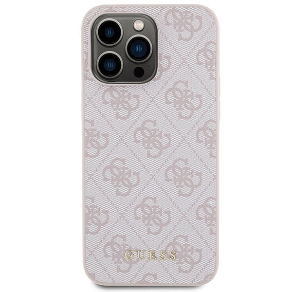 Guess 4G Metal Gold Logo-hylster til iPhone 15 Pro Max - pink