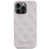 Guess 4G Metal Gold Logo-hylster til iPhone 15 Pro Max - pink