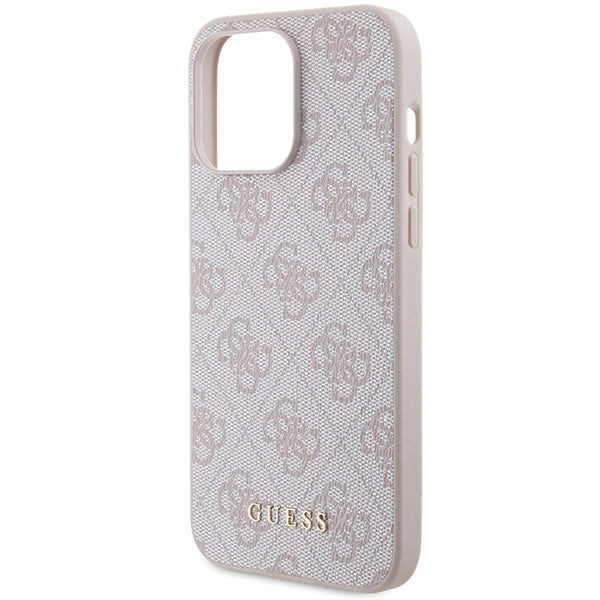 Guess 4G Metal Gold Logo-hylster til iPhone 15 Pro Max - pink