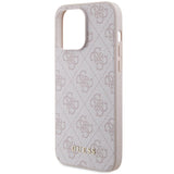 Guess 4G Metal Gold Logo-hylster til iPhone 15 Pro Max - pink
