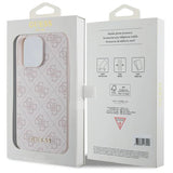 Guess 4G Metal Gold Logo-hylster til iPhone 15 Pro Max - pink