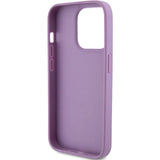 Guess læder 4G Stemplet case til iPhone 15 Pro Max - lilla