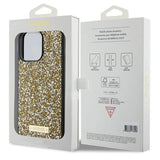 Guess Rhinestone Metal Logo-hylster til iPhone 15 Pro Max - gul