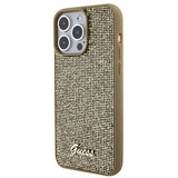Guess Disco Metal Script-hylster til iPhone 15 Pro Max - guld