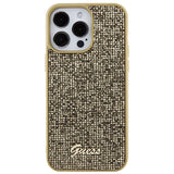 Guess Disco Metal Script-hylster til iPhone 15 Pro Max - guld