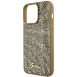 Guess Disco Metal Script-hylster til iPhone 15 Pro Max - guld