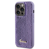 Guess Sequin Script Metallæske til iPhone 15 Pro Max - lilla