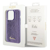 Guess Sequin Script Metallæske til iPhone 15 Pro Max - lilla