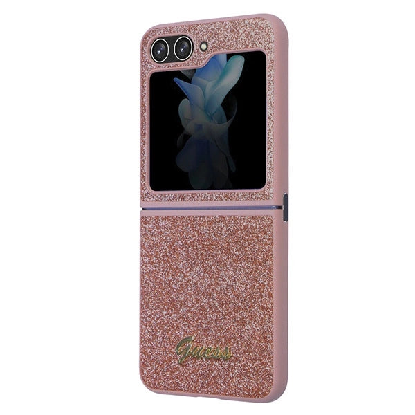 Guess Glitter Script Case til Samsung Galaxy Z Flip 5 - pink