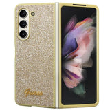 Guess Glitter Script case til Samsung Galaxy Z Fold 5 - guld