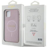 Guess GUHMN61PSAHMCP fodtøj til iPhone 11 / Xr - pink Saffiano MagSafe