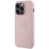 Guess GUHMP13LPSAHMCP fodtøj til iPhone 13 Pro / 13 - pink Saffiano MagSafe