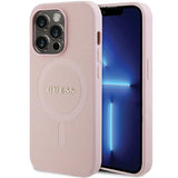 Guess GUHMP14XPSAHMCP-fodtæppe til iPhone 14 Pro Max - pink Saffiano MagSafe
