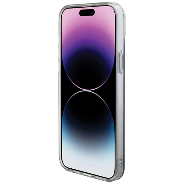Guess IML Iridescent MagSafe-hylster til iPhone 15 Pro - sort