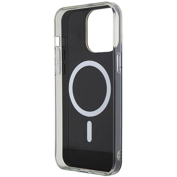 Guess IML Iridescent MagSafe-hylster til iPhone 15 Pro - sort