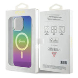 Guess IML Iridescent MagSafe-hylster til iPhone 15 Pro - sort