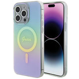 Guess IML Iridescent MagSafe-hylster til iPhone 15 Pro - turkis