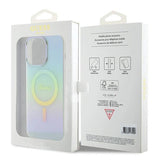 Guess IML Iridescent MagSafe-hylster til iPhone 15 Pro - turkis