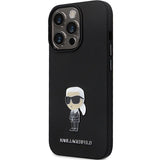 Karl Lagerfeld KLHCP13LSMHKNPK case for iPhone 13 Pro / 13 - black Silicone Ikonik Metal Pin