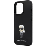 Karl Lagerfeld KLHCP14XSMHKNPK case for iPhone 14 Pro Max 6.7" - black Silicone Ikonik Metal Pin