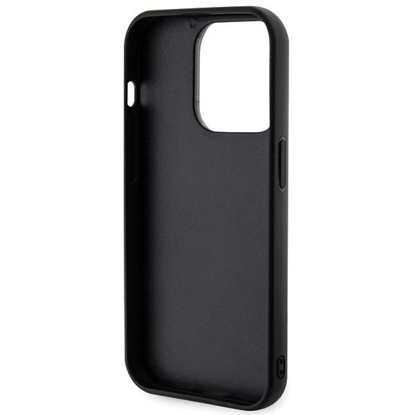 Karl Lagerfeld 3D Rubber Glitter Logo iPhone 15 Pro Case - Black
