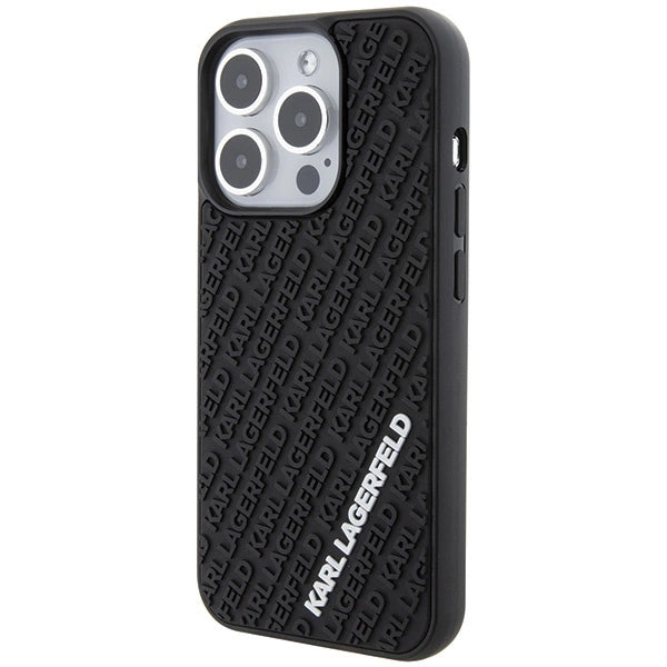 Karl Lagerfeld 3D Rubber Multi Logo case for iPhone 15 Pro - black