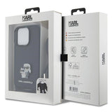 Karl Lagerfeld Crossbody Saffiano Metal Pin Karl & Choupette case for iPhone 15 Pro - black