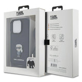 Karl Lagerfeld Crossbody Saffiano Monogram Metal Pin Karl & Choupette Case for iPhone 15 Pro - Black