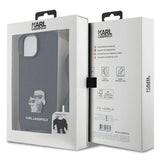 Karl Lagerfeld Crossbody Saffiano Metal Pin Karl & Choupette case for iPhone 15 Plus - black