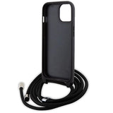 Karl Lagerfeld Crossbody Saffiano Metal Pin Karl & Choupette case for iPhone 15 - black