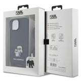 Karl Lagerfeld Crossbody Saffiano Metal Pin Karl & Choupette case for iPhone 15 - black