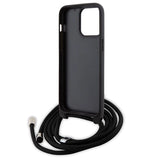 Karl Lagerfeld Crossbody Saffiano Metal Pin Karl & Choupette Case for iPhone 15 Pro Max - Black