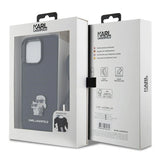 Karl Lagerfeld Crossbody Saffiano Metal Pin Karl & Choupette Case for iPhone 15 Pro Max - Black