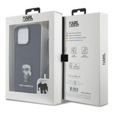 Karl Lagerfeld Crossbody Saffiano Monogram Metal Pin Karl & Choupette Case for iPhone 15 Pro Max - Black